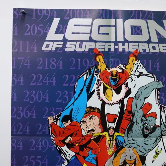 VTG 1984 Legion of Super-Heroes DC Comics Promo Comic Shop Poster 22"x17" - Picture 3 of 7